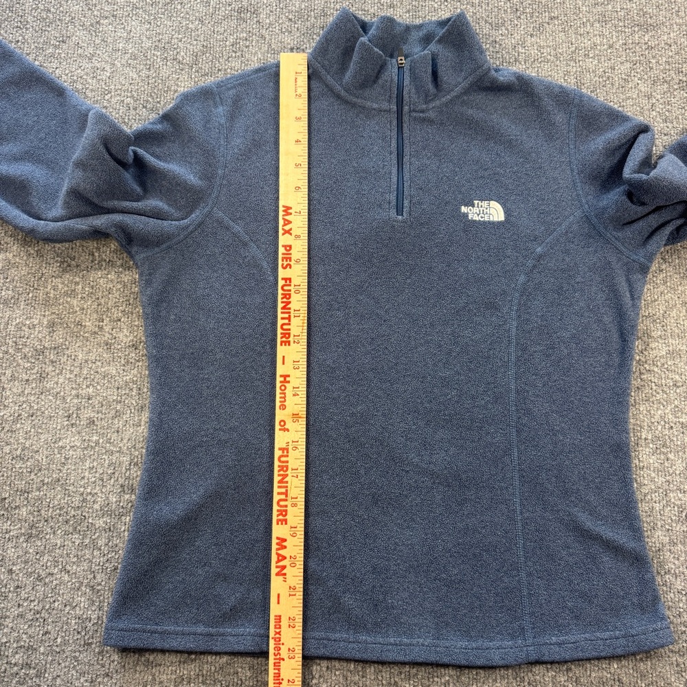 The North Face TKA 100 Quarter Zip Fleece Pullover M Blue Microfleece - Picture 9 of 10